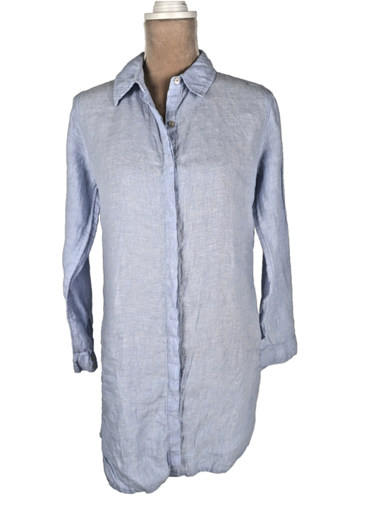 Tahari Tops - Tahari Linen Tunic Blouse Shirt Sz S Blue Classic Nautical Beachy Coastal